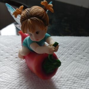 Decorative Fairy Figurine Toy Riding Red Pepper - Unbranded